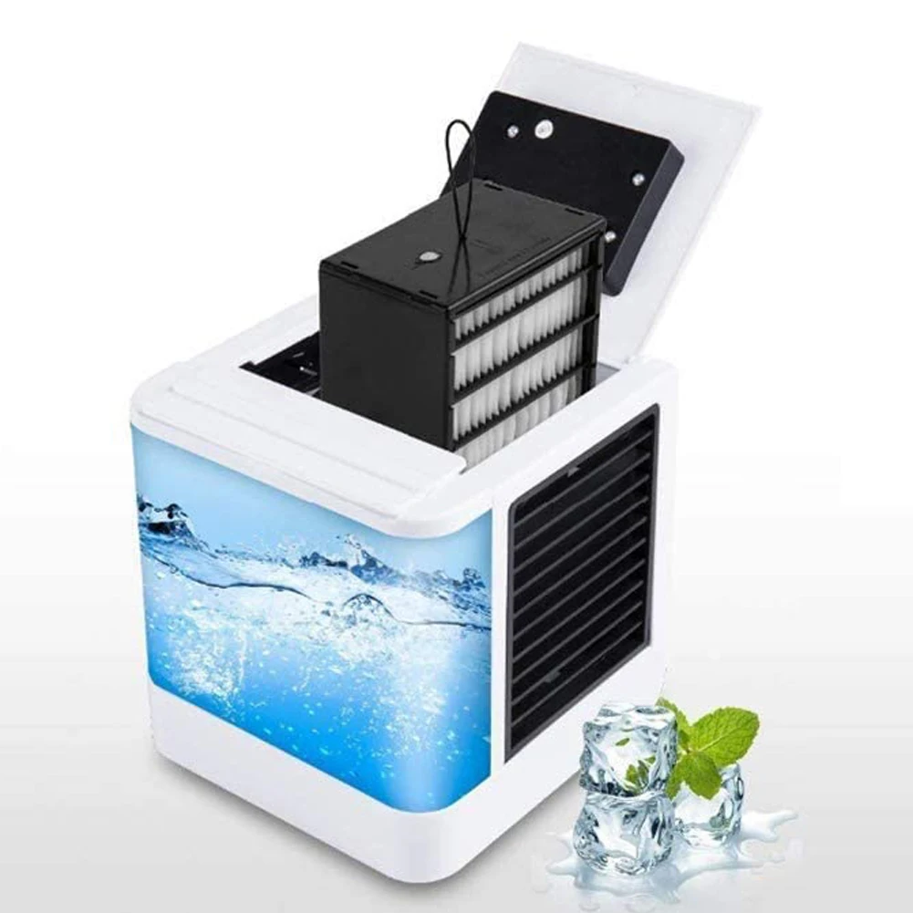 

Poratble USB Mini Air Cooler Household Mini 3 Gear USB Air Conditioner 7 Colors Light Desktop Air Cooling Fan For Home Office