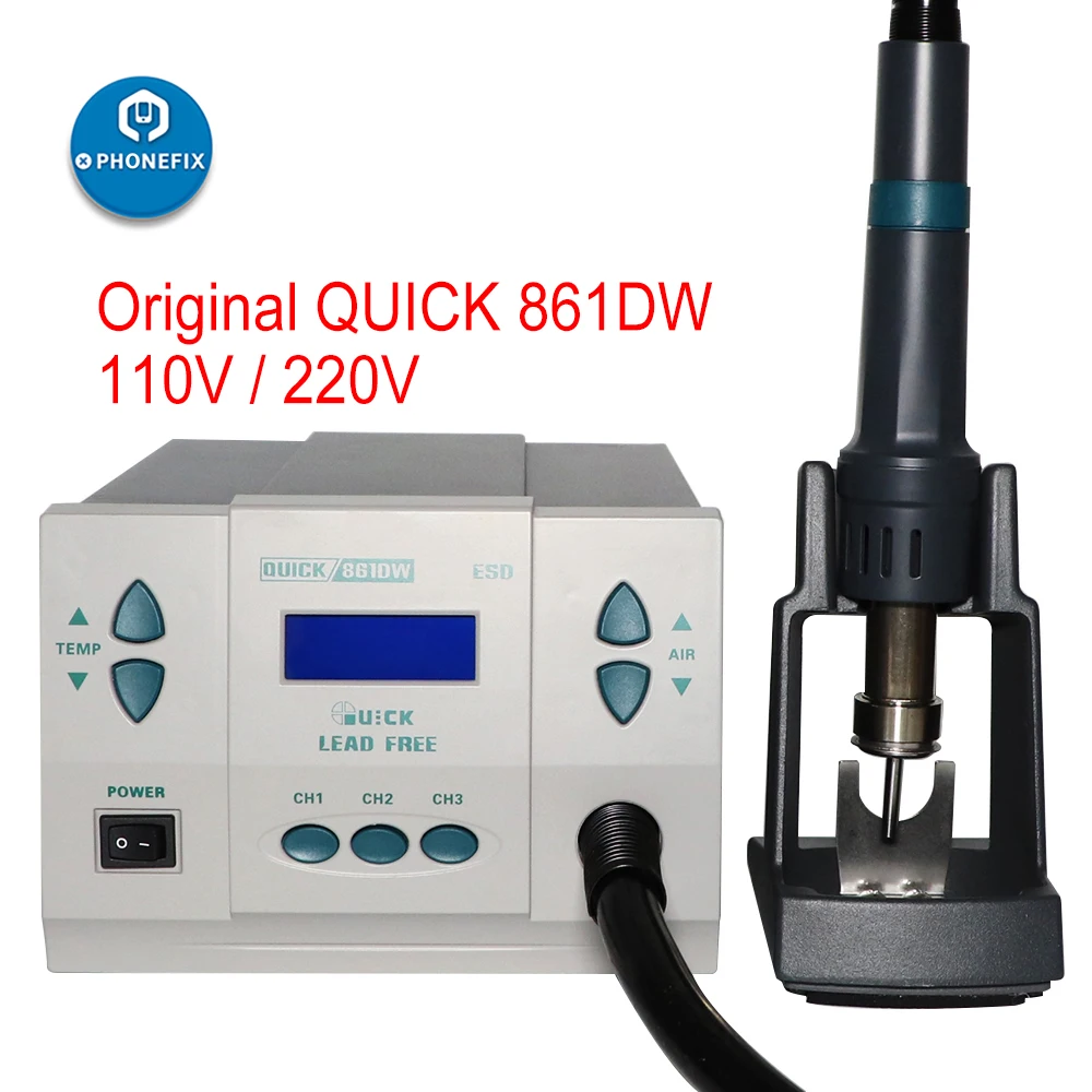 Quick 861DW 1000W безсвинцовый пистолет горячего воздуха стандартная ремонтная станция