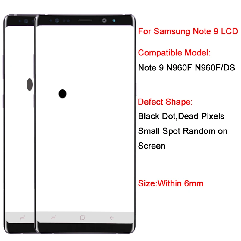 AMOLED Note 9 lcd для samsung Galaxy Note 9 lcd с рамкой 2960*1440 SM-N960F N960F/DS дисплей сенсорный экран