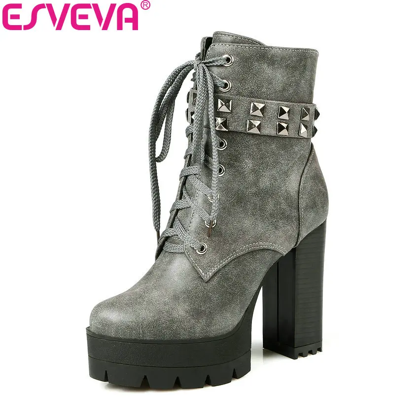 Женские ботинки с круглым носком ESVEVA ботильоны из синтетического материала
