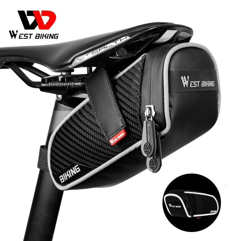 Сумка на седло для горного велосипеда WEST BIKING водонепроницаемая Светоотражающая