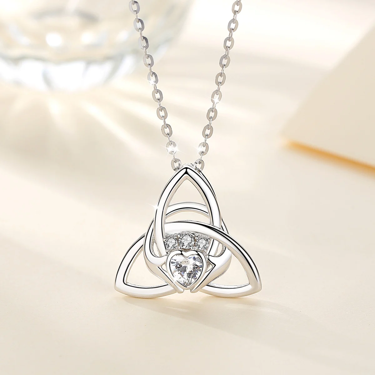 EUDORA уникальное 925 пробы Серебряное ожерелье с подвеской Claddagh модное ювелирное изделие с узлом для женщин детский подарок маме на день рождения D177