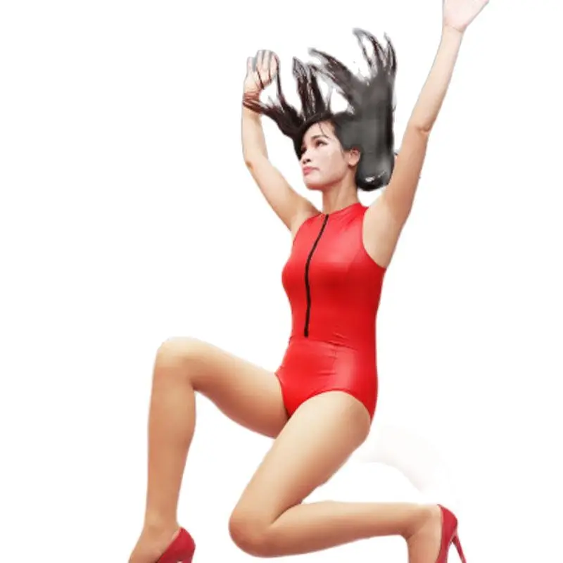 Боди на молнии с открытой передней частью без рукавов из искусственной кожи