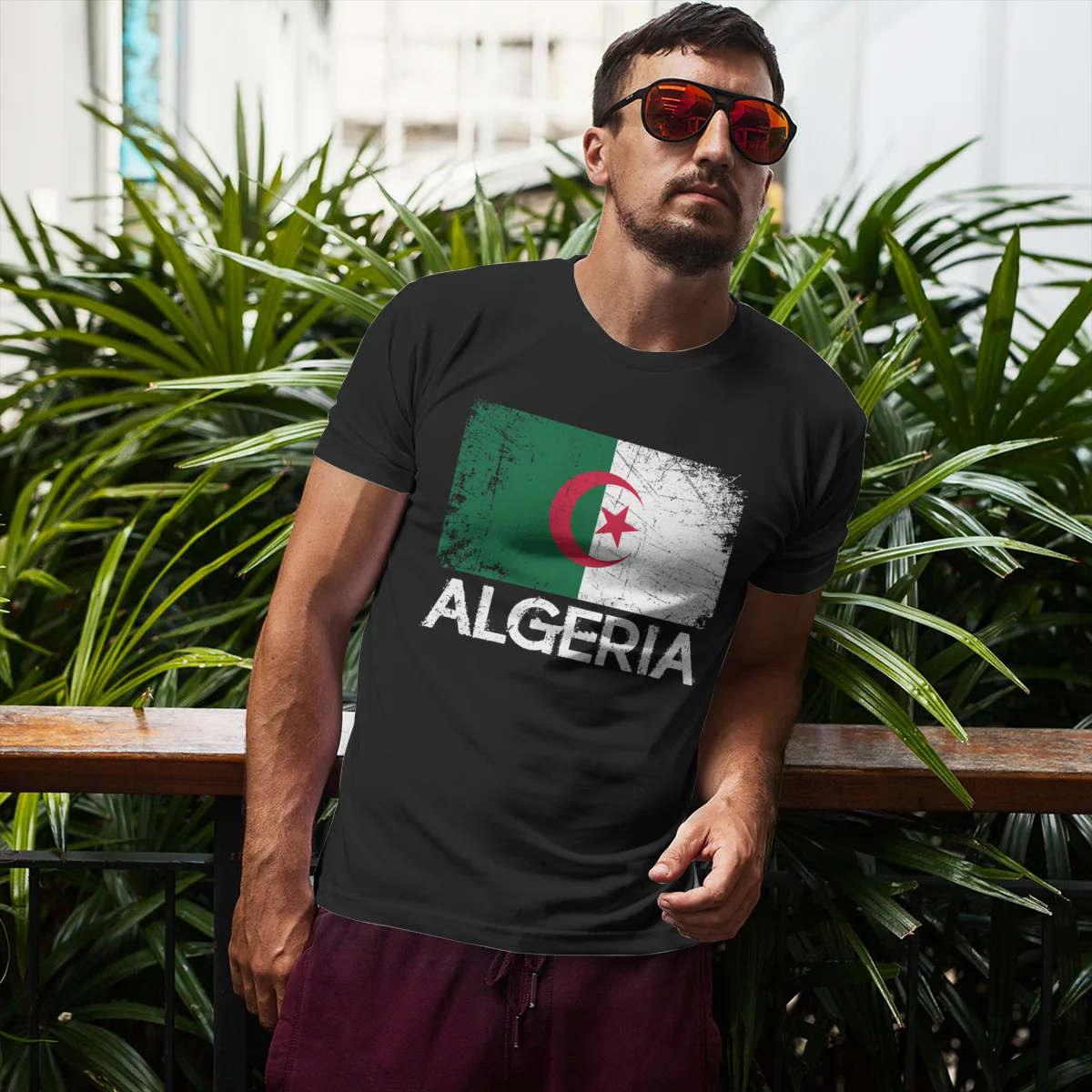 

Algerian Flag Design Vintage Made In Algeria Men's short-sleeved t-shirt Novelty R345 T-shirts USA Size