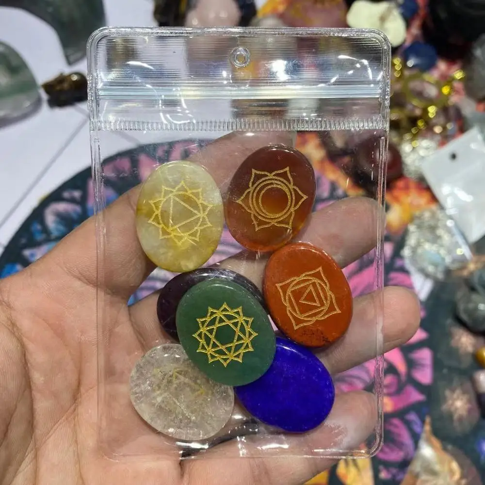 

Высококачественные Натуральные кристаллы семь чакр энергетическое исцеление для украшения дома BB