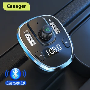 Автомобильное зарядное устройство Essager, Bluetooth 5,0, FM-передатчик, MP3, U-диск, TF-карта, мобильный телефон зарядное устройство для автомобиля