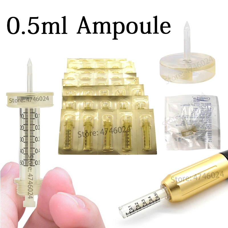 

0.5ML Sterile Syringe Ampoule Head and Needle For Hyaluronic Pen Lip Injection High Pressure Wrinkle removal Filling Beauty Tool