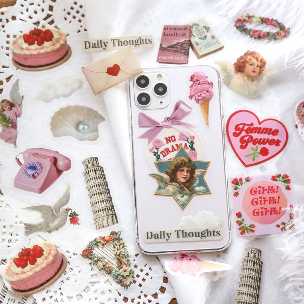 

40 Pcs/set Retro Art Angel Series Stickers Diary Scrapbooks DIY Decorative Kawaii Stickers Stationery Sticker
