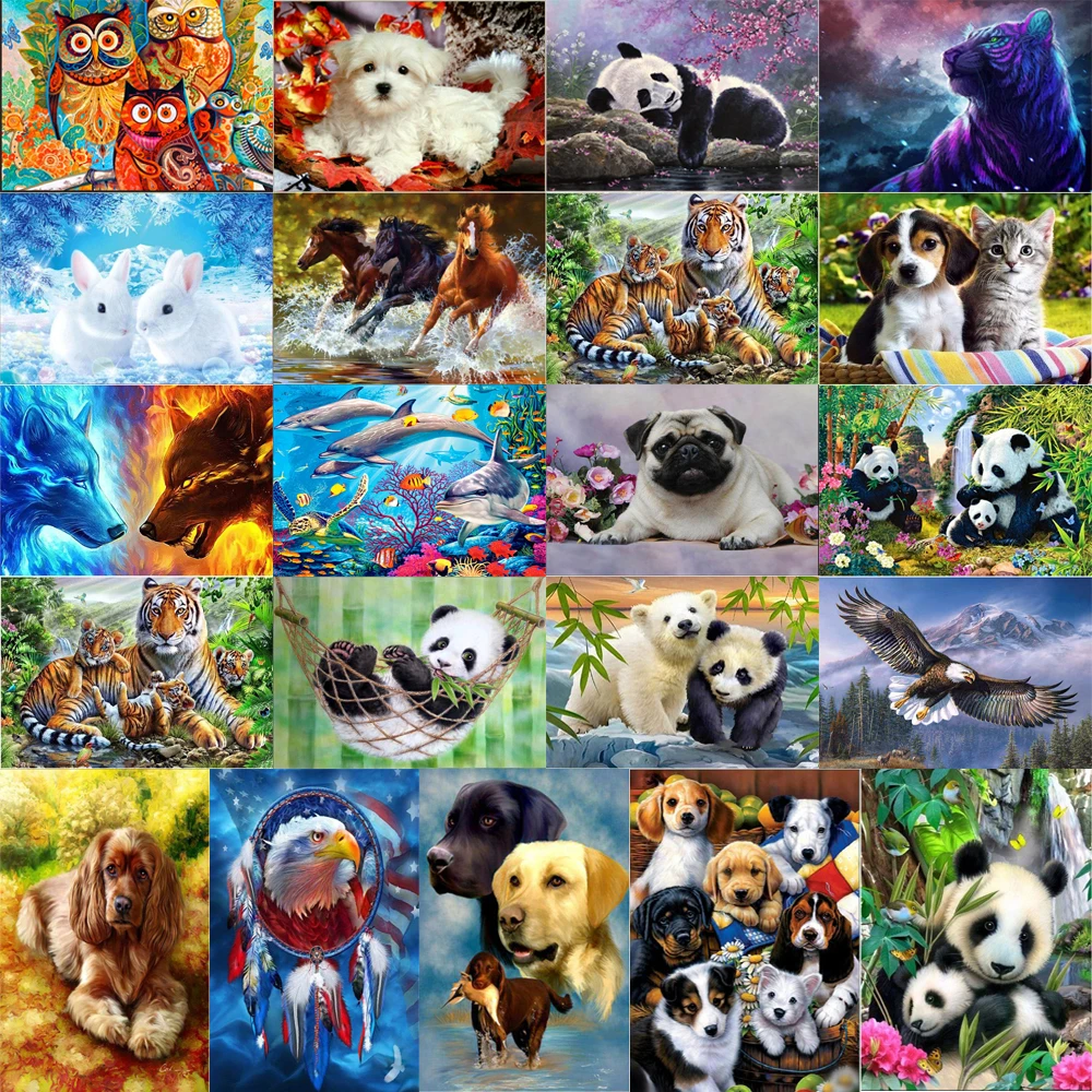 

5D DIY Diamond Painting Cross Ctitch Kits Diamond Mosaic Embroidery Landscape Animals 3D Painting Round Drill Gift Diamond Art