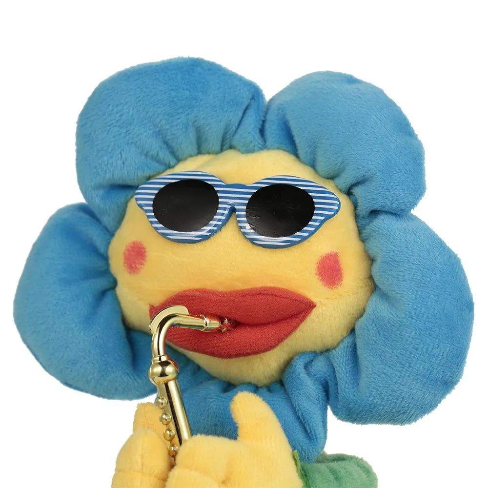 Пение и танцы цветок чарующий Подсолнух с саксофоном танцующий мягкая плюшевая