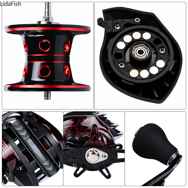 

2020 Double Brake Design Baitcasting Reel 18+1BB Carp Fishing Reel 10KG Max Drag Left Right Hand Casting Reels