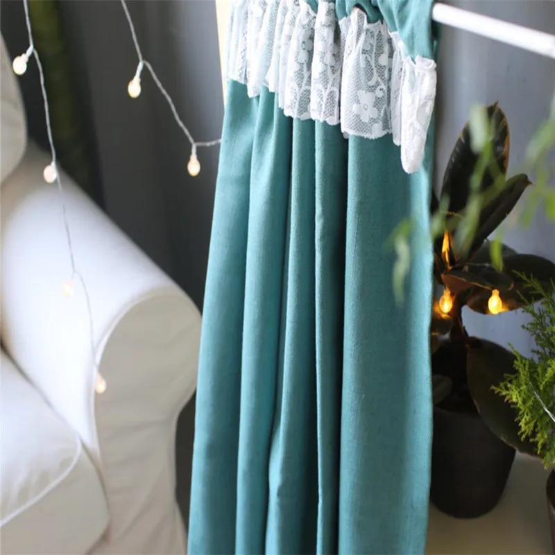 Бесплатная доставка пасторальная льняная полукружевная занавеска для кофе и чая