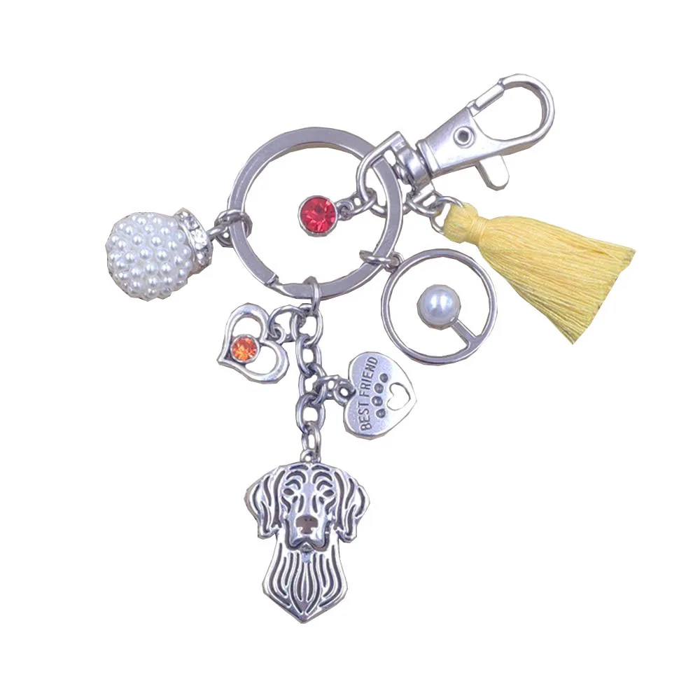 Weimaraner Dog Animal Cute Keychain Alloy Pendant Hot Key Ring Pet Tassels Antique Retro Silver Plated Women Men Jewelry K182 | Украшения и