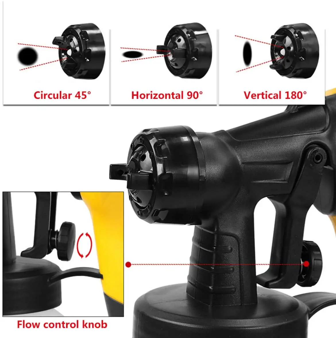 

Spray Gun 600W 240V 800ml High Power Home Electric Paint Sprayer 2.5mm Nozzle Paint Spraying Machine Flow Control Spray Gun