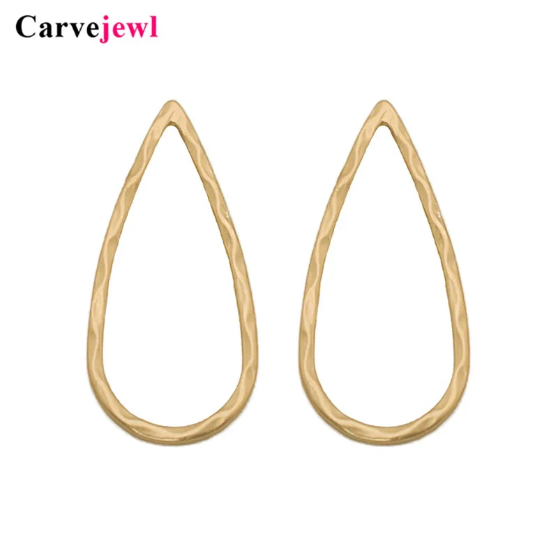 

Carvejewl new Korea design stud earrings big tear drop shape hollow out gold plating earrings for women girl jewelry wholesale