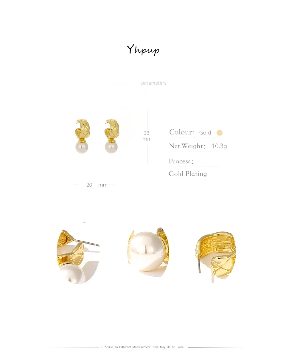 Yhpup, модная геометрическая форма, цинковый сплав, серьги-гвоздики, искусственный жемчуг, высокое качество, Oorbellen, модные ювелирные изделия для женщин, вечерние, подарок, новинка