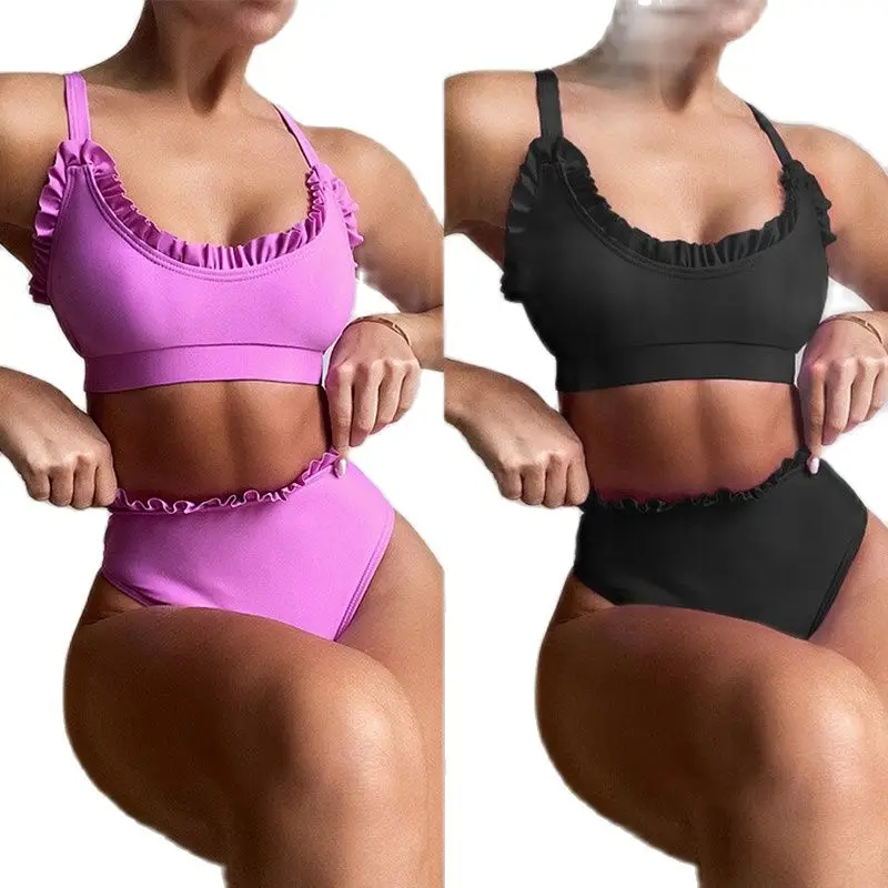 

Женский сплошной купальник, черный раздельный купальник, фиолетовый купальный костюм, одежда для лета, 2022