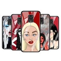 sexy devil woman cool for xiaomi redmi note 10 pro max 10s 9t 9s 9 8t 8 7 pro 5g luxury tempered glass phone case cover