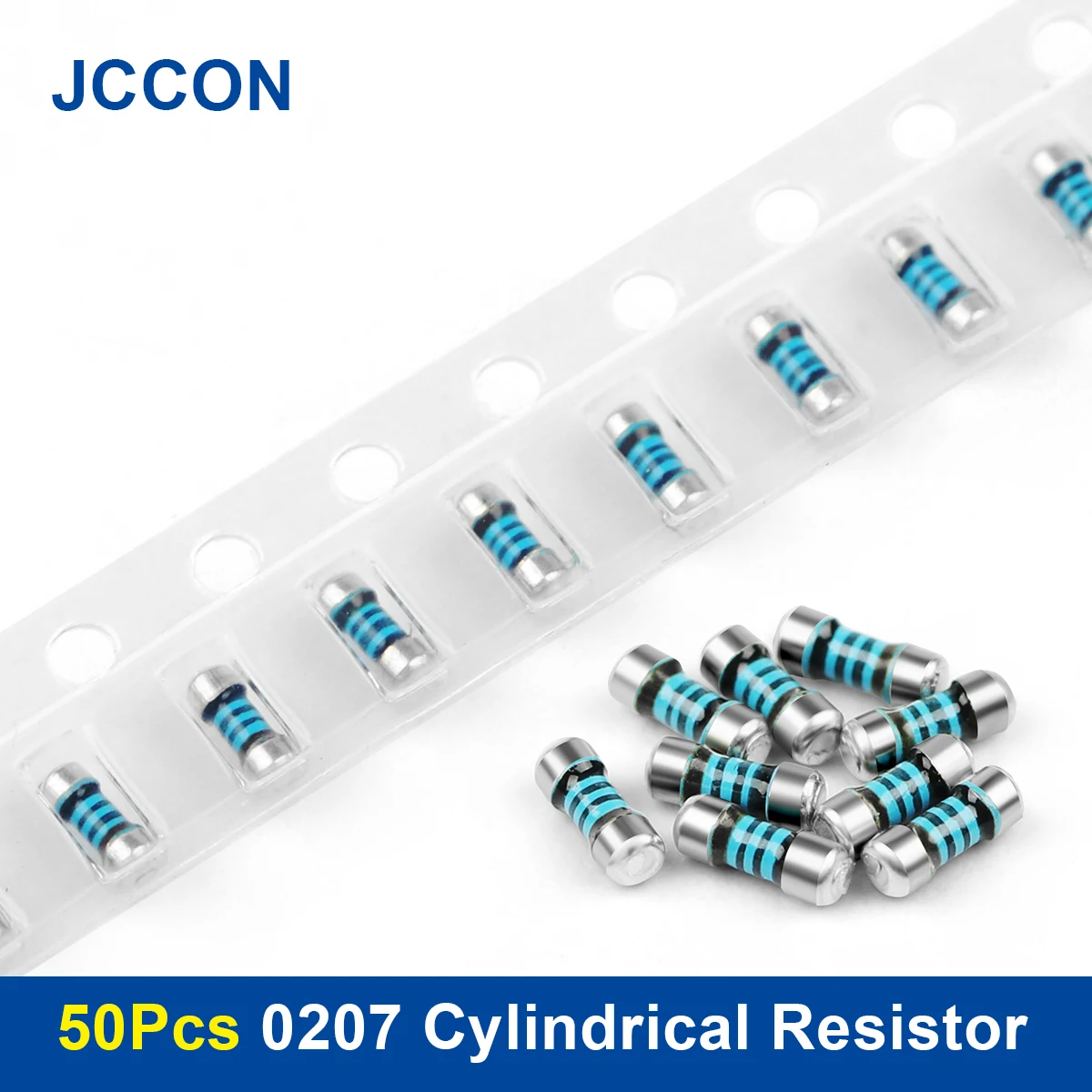 

50Pcs Cylindrical Resistor Chip 0207 Color Ring SMD Resistor 0.1R 0.2R 10R 15R 24R 220R 820R 12K 100K 180R 510K