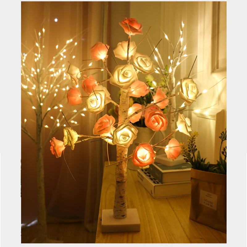 Светильник в виде Розы на дерево 45 см 60 см|Праздничное освещение| |