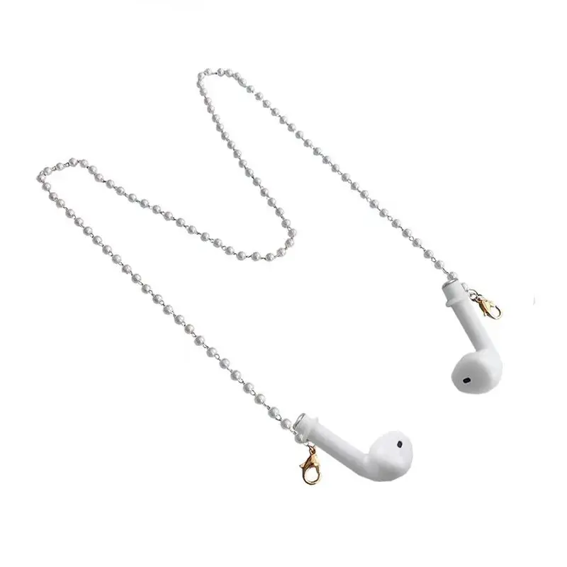 

Bluetooth headset anti-lost chain necklace female pearl chain wireless Bluetooth headset chain anti-drop rope hanging neck artif