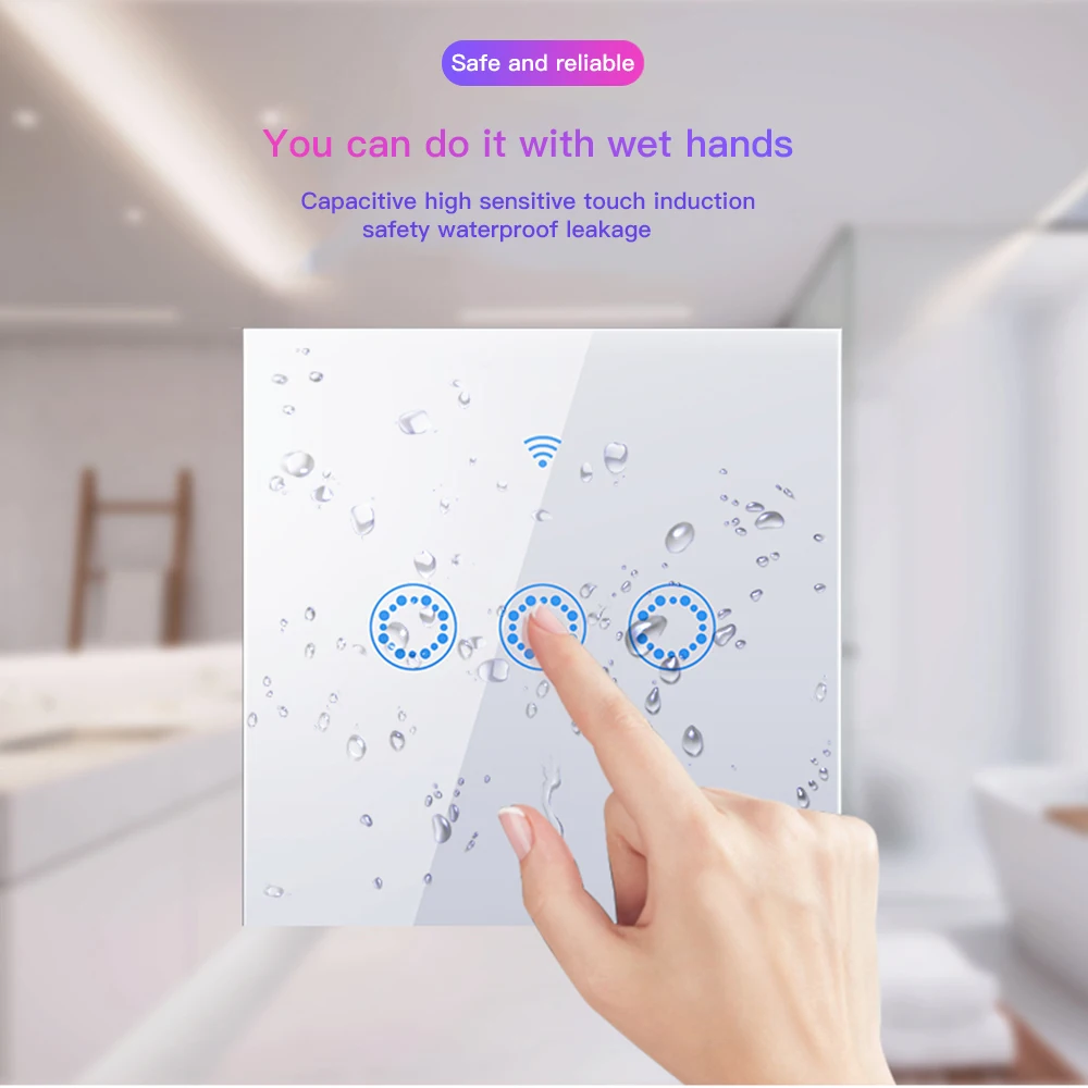 1/2/3 банда Smart WiFi светильник переключатель прерыватель сенсорный настенный