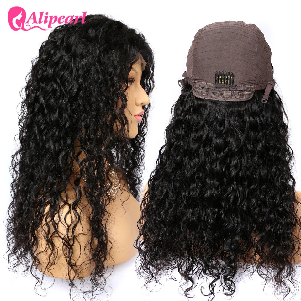AliPearl волосы волна воды кружева передние человеческие парики предварительно