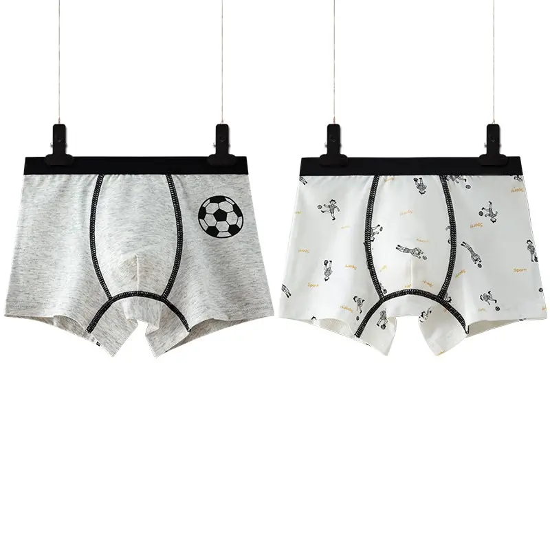 2 шт. нижнее белье для мальчиков серые всесезонные боксеры хлопковые эластичные