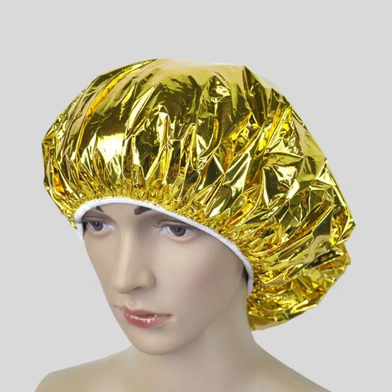 

6Pcs Aluminum Foil Heat Insulation Cap Professional Hairdressing Cap Hair Dyeing Cap (Golden Silver for Each 3Pcs)