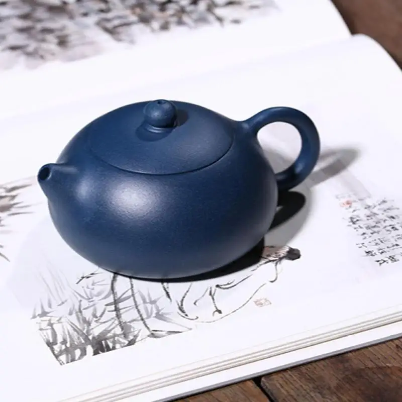 

Raw Ore Azure Clay Xi Shi Pot Zisha Teapot Yixing Handmade Pot Kung-fu Teaware Purple Clay Drinkware For Puer Green Black