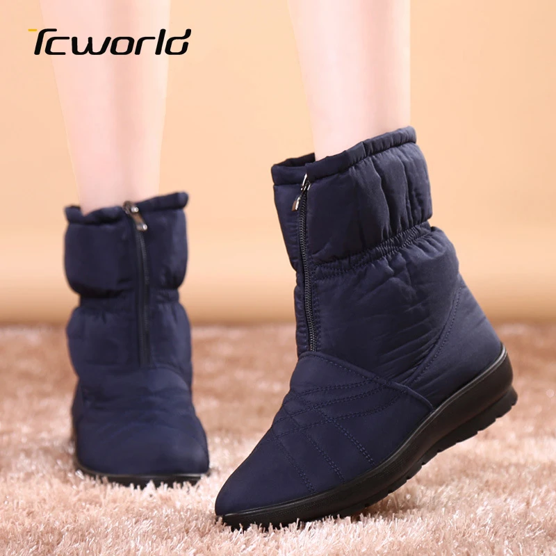 TCworld Ladies Ankle Boots Winter Snow Plush Warm Zapatos De Mujer Waterproof Non-slip Outdoor Hiking Cotton | Обувь