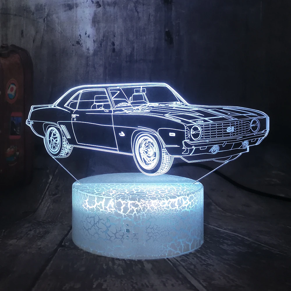 Современный крутой транспортный автомобильный 3D светодиодный хрустящий белый