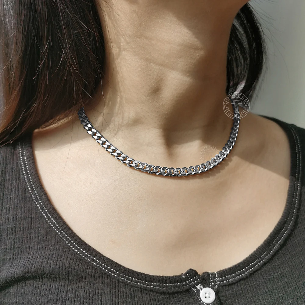 Цепочка мужская из нержавеющей стали с кубинским плетением 3-11 мм DKNM09 - купить по