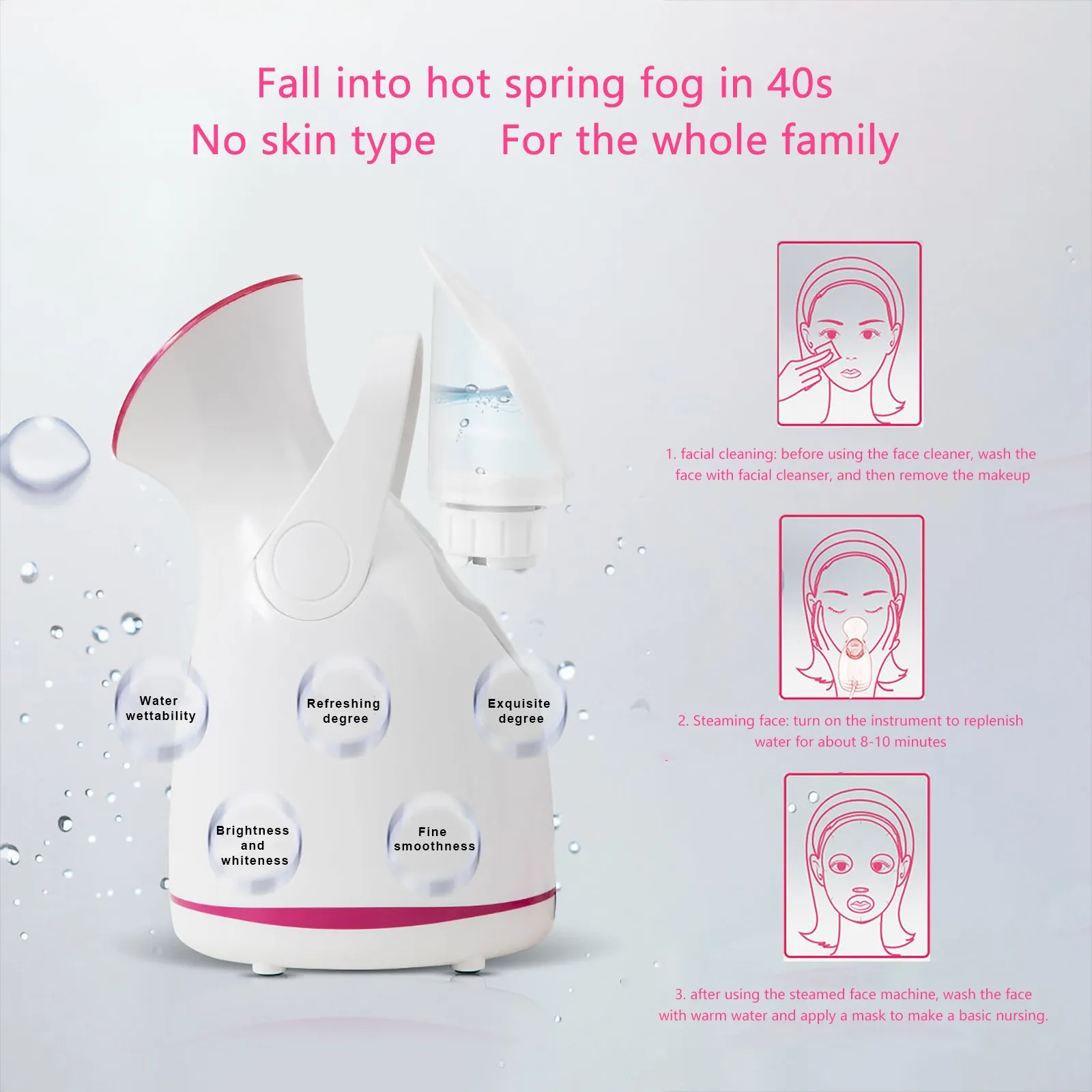 Facial Humidifier Nano Ion Steam Cleaner Saunas Warm Face Spray Steamer Machine Spa Skin Beauty Drop Shipping #40 |