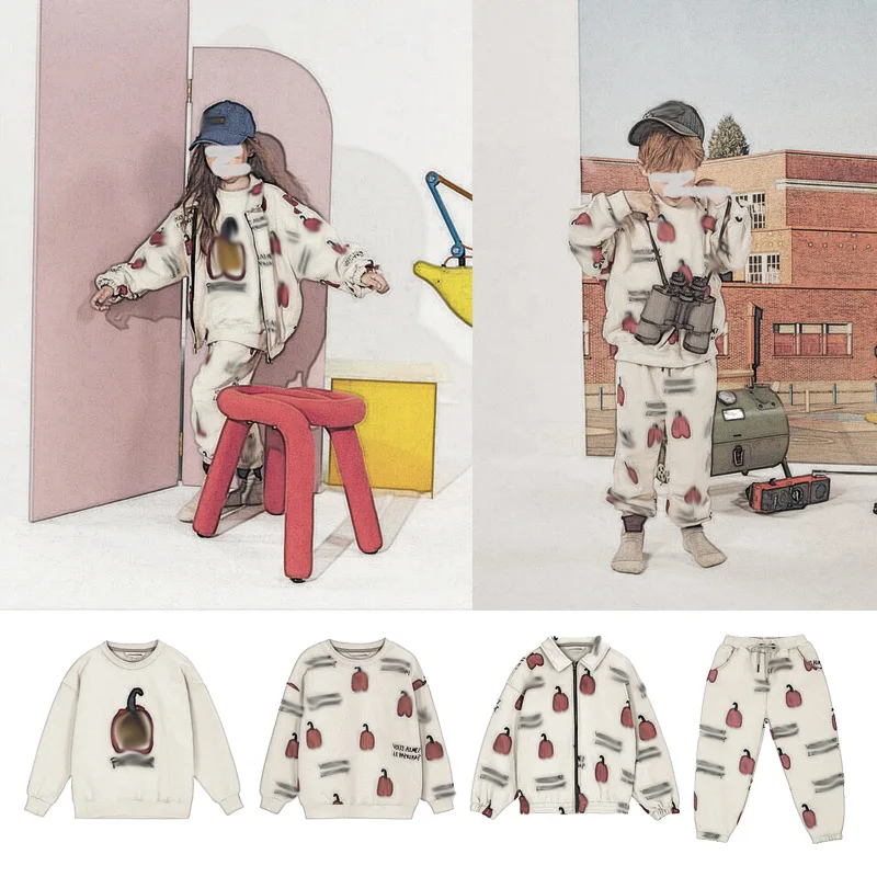 

2021 Winter Autumn New Children's Sweatshirt Boys Pants Girls Pint Sweatshirt Children's Clothing Winter Jacket