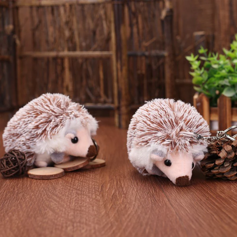 

Gray Hedgehog Keychain Gift Adorable Plush Keychain Pendant Lovely Keyring Crafts Ornaments