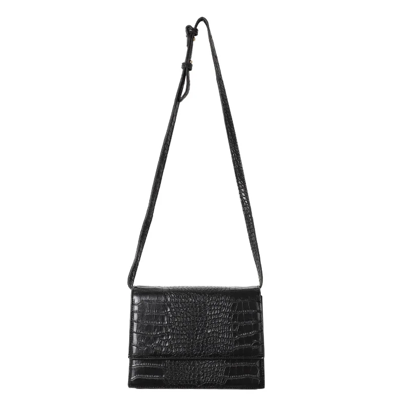

2021 New Crocodile-print fashion small square bag fashion hand-held Flip women's bag