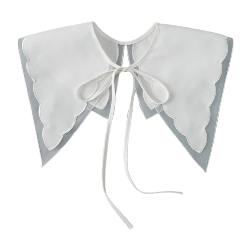 

Women Sweet Fake Collar Shawl Elegant False Collar Sweater Lace Up False Collar 35EF