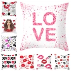 Декоративная наволочка на день святого Валентина, 45x45, подушки для дивана, декоративная наволочка, полиэстер, губы для девочек, буквенный принт, автомобильный домашний текстиль