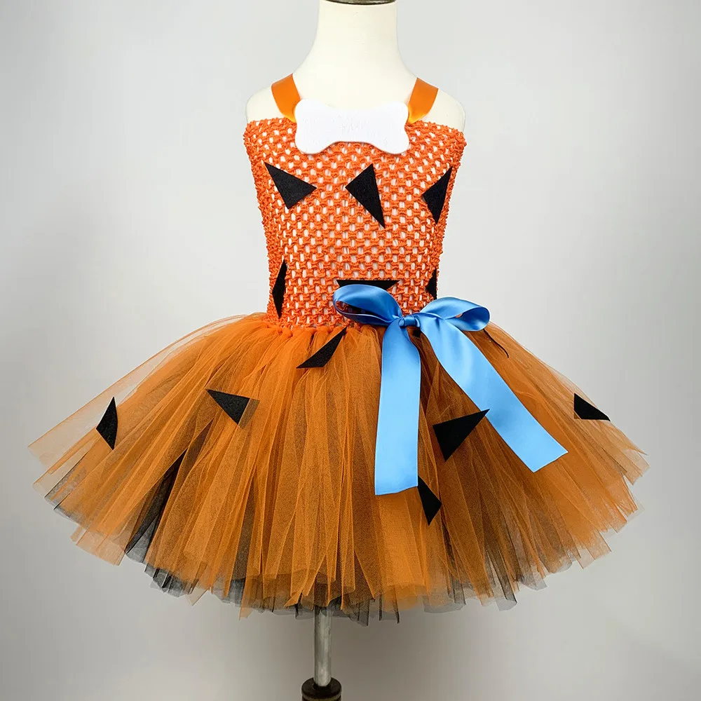 Для девочек галька костюм оранжевого цвета черное пышное платье на день рождения