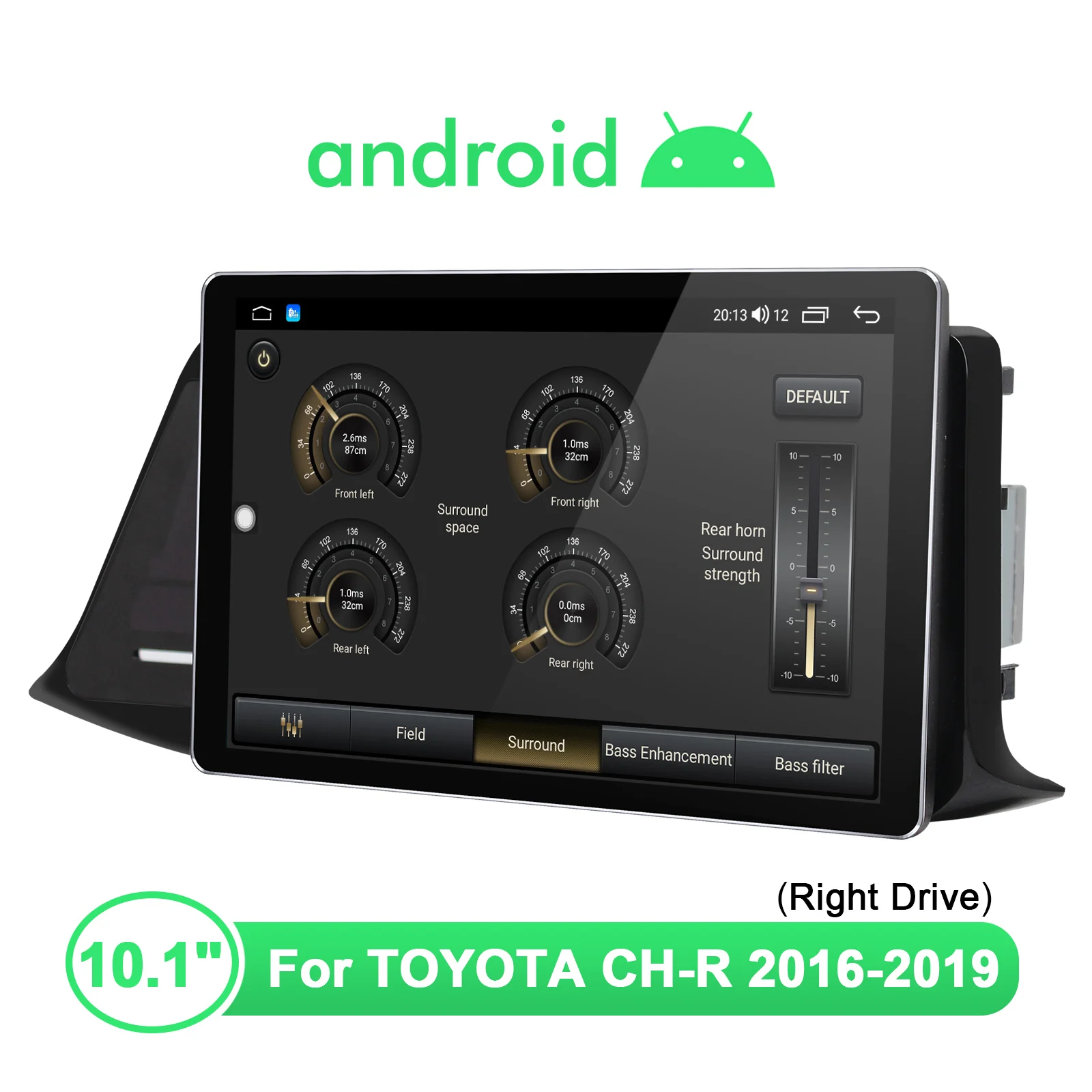 저렴한 JOYING 10.1 인치 자동차 라디오 스테레오 1280*800 와이파이/블루투스/Carplay/무선 안드로이드 자동차 도요타 CH-R 2016-2019 (오른쪽 드라이브)