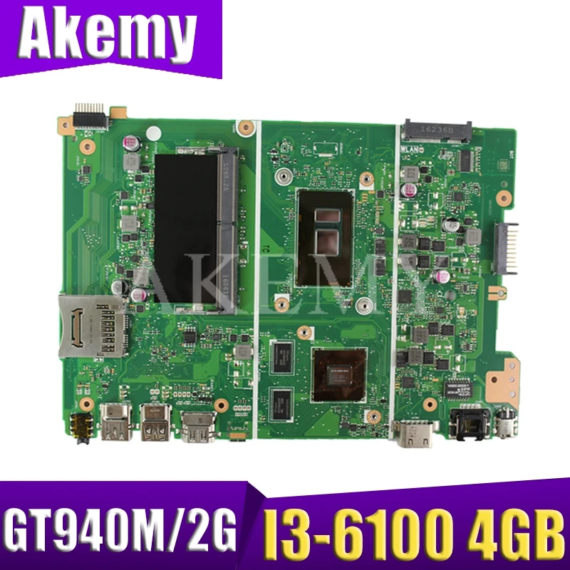 

Akemy X441UV Motherboard For ASUS X441U F441U A441U X441UR X441UV Laotop Mainboard with I3-6100 4GB RAM GT940M/2G
