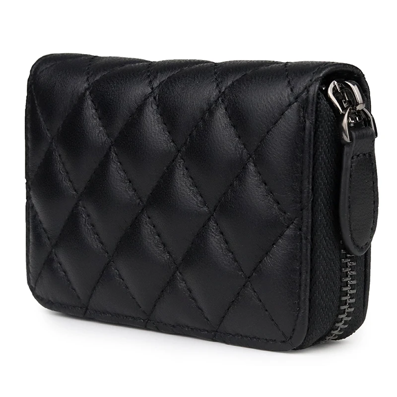 

Sheepskin Wallet Genuine Leather Women Short Wallet Women's Purse Zipper Purse Small Wallet Coin Pocket Cartera Multi-card Slots