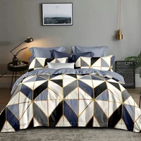 check stripe duvet cover simple geometry comforter bedding set color bed quilts luxury home textile dropshipping