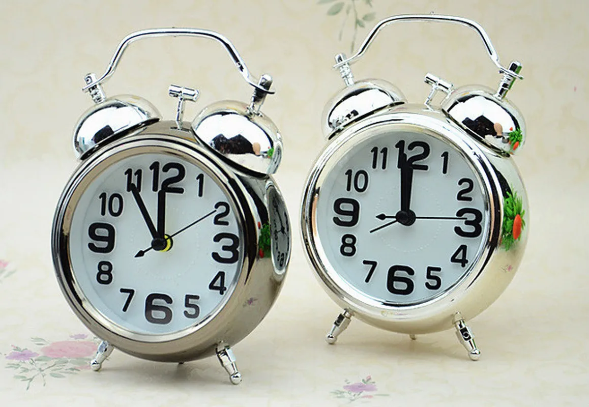 Круглый номер двойной громкий звонок Будильник ночной Светильник домашнего