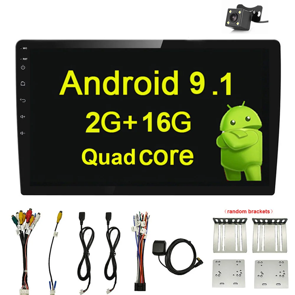 2 16G Cam Android 9,1 2+ 32G Универсальный Автомобильный Радио gps навигация Bluetooth 10,1 ''сенсорный экран аудио стерео автомобильный мультимедийный MP5 без DVD плеера - Цвет: 2 16G Cam