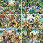 Раскраска маслом по номерам AZQSD сделай сам, Раскрашивание акриловыми красками в виде животных, слона, украшение для дома