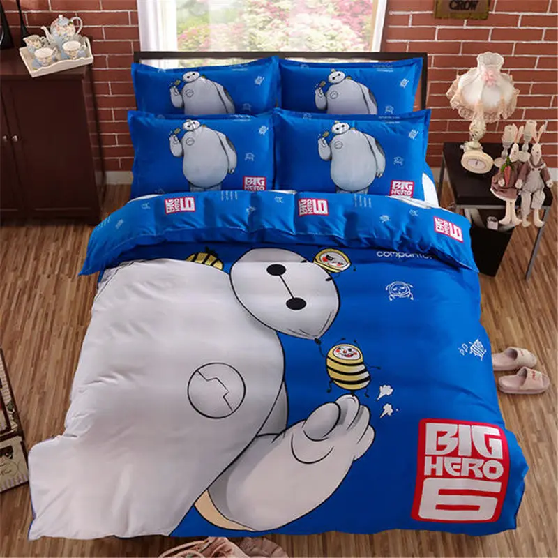 Disney bedding 3 Disney Большой Герой Baymax постельные принадлежности queen покрывало Twin Стёганое одеяло включает пододеяльник простынь набор для детей домашний текстиль для мальчиков комплект постельного белья 3-4 предмета, детская одежда - Цвет: Disney bedding 3