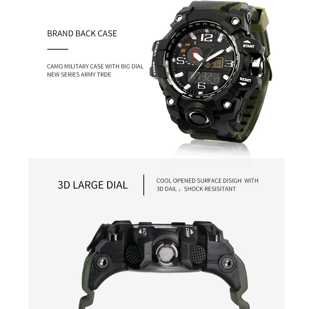 Спортивные часы для мужчин 50 м уличные водонепроницаемые наручные мальчиков