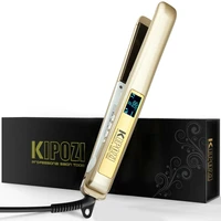 kipozi kp 137 professional hair iron with digital display salon quick heating hair straightener safe straightening curling vapor